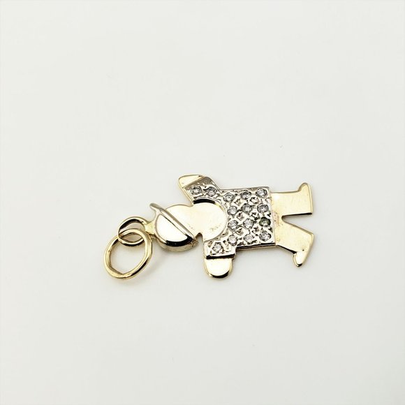 Vintage 14 Karat Yellow Gold and Diamond Boy Charm - Picture 3 of 9